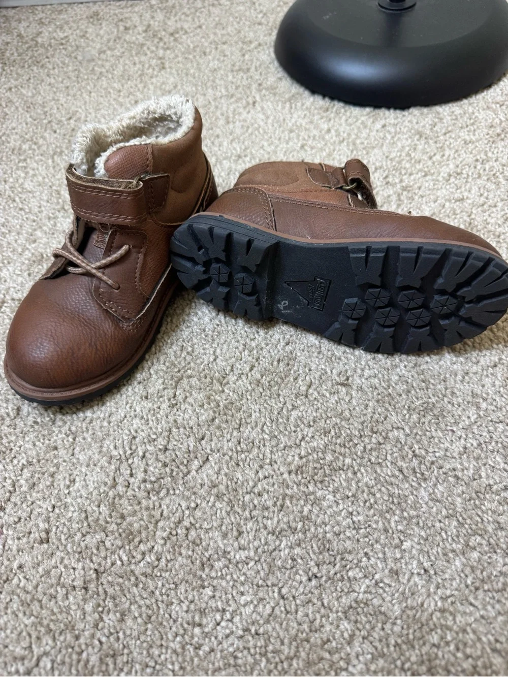 OshKosh B'gosh Brown Faux-Sherpa Lined Kids Boots
